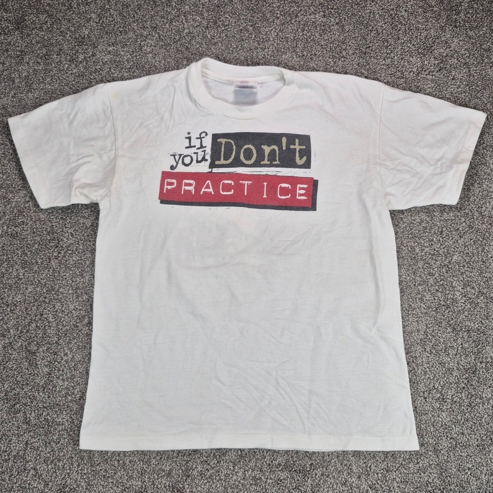 Vintage Hanes Beefy-T Shirt Youth XL White Football Sports 90s Single Stitch Tee